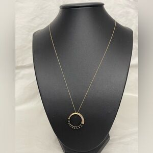 10K Alwand Vahan Graduating Sapphires & Diamonds Accent Circle Pendant Necklace